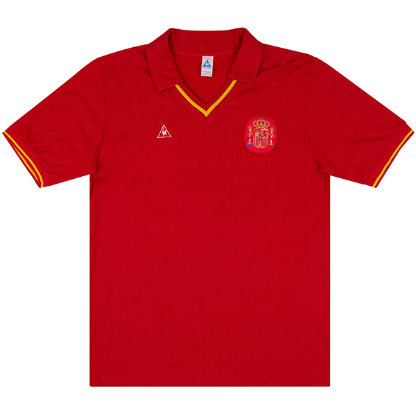 Spain maglia retrò casalinga Maglia sportiva da uomo per la prima divisa da calcio dell'uniforme da calcio 1988-1991